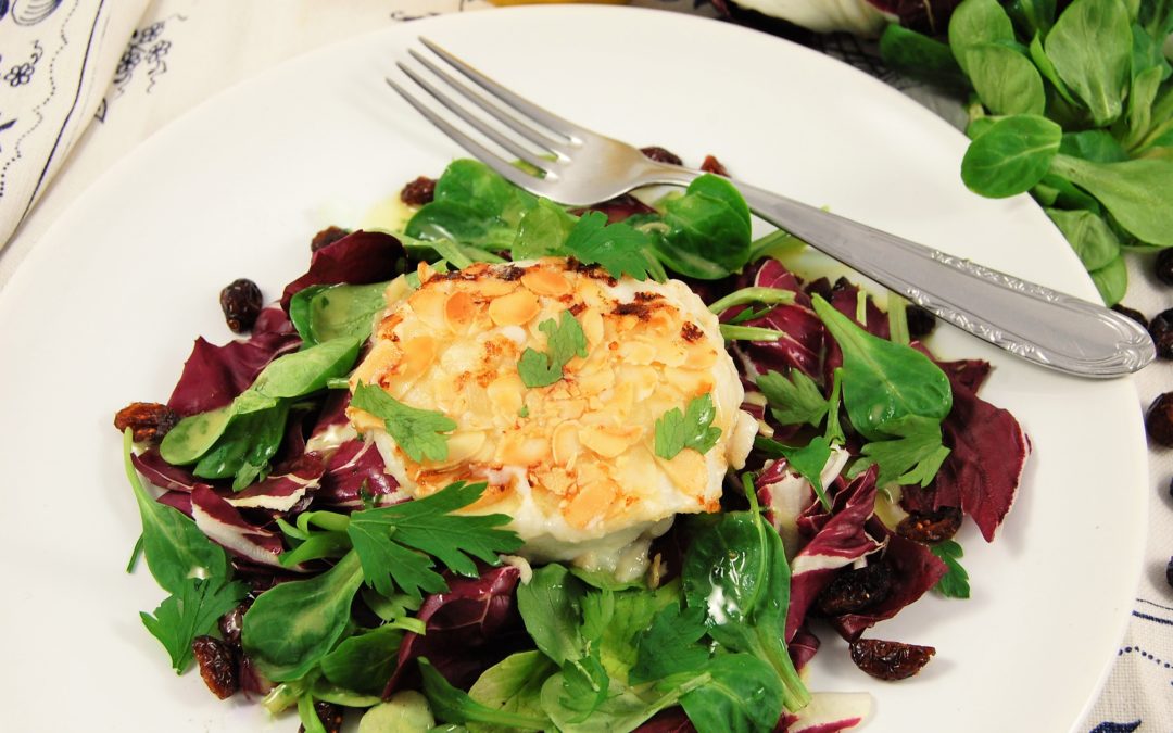 MANDEL-ZIEGENKÄSE MIT CRANBERRY-SALAT
