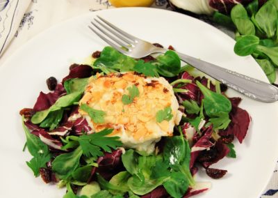 MANDEL-ZIEGENKÄSE MIT CRANBERRY-SALAT